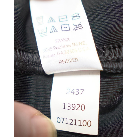 Spanx High Waist Faux Leather Leggings Shiny Black Athleisure Pants Size L EUC - Picture 10 of 12